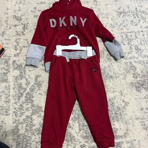 DKNY Kids Red and Gray Tracksuit size 3T